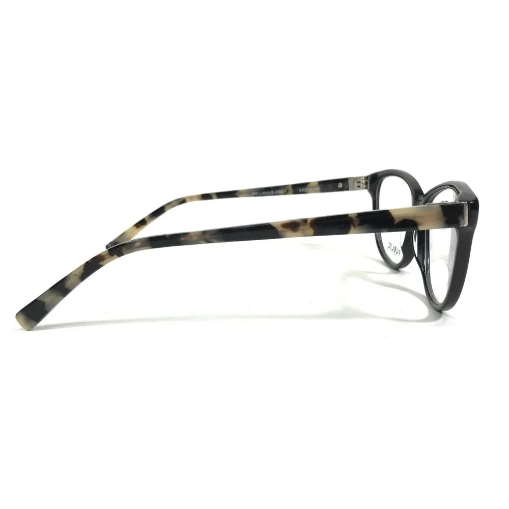 Public Eyeworks Eyeglasses Frames BELLEVUE-C02 Black Tortoise Cat Eye 53-13-140